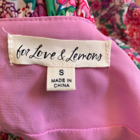 For Love & Lemons Floral Bustier Crop Top | Purple Pink Multi | Size Small - Picture 8 of 9